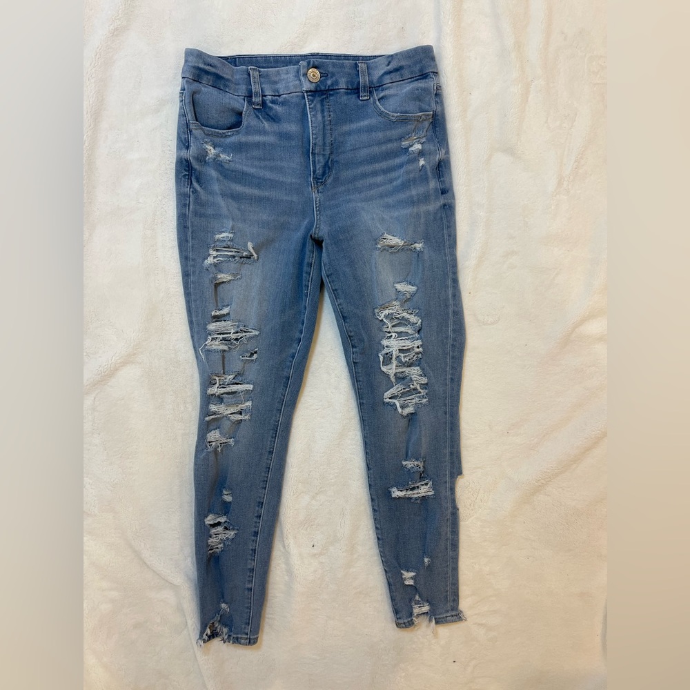 American Eagle Ripped Curvy High Rise Jegging Dream Jeans